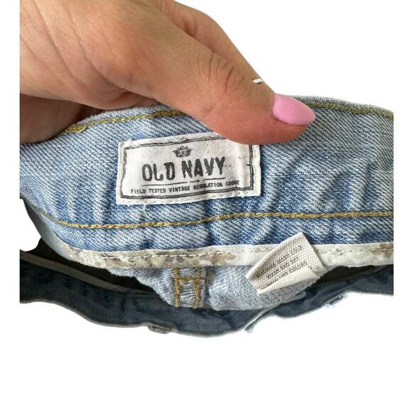 Old Navy Y2K Distressed Light Wash Paint Splatter 100% Cotton Denim Shorts Jorts - Picture 6 of 9